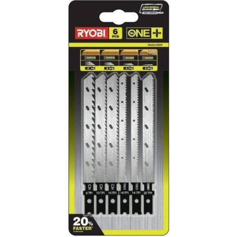 Jeu de 6 lames spéciales pour scie sauteuse RYOBI One+ RAK6JSBW