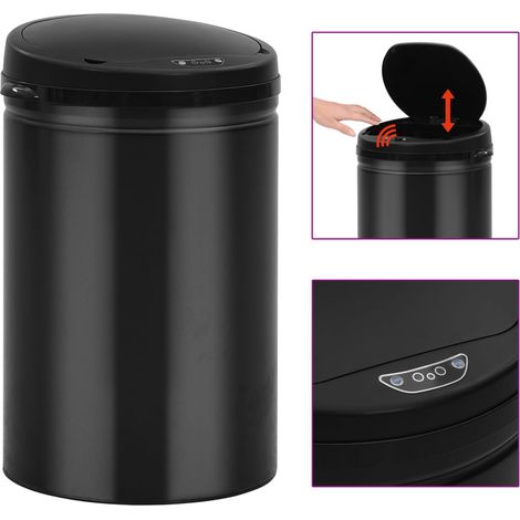Automatischer Sensor-Mülleimer 30 L Kohlenstoffstahl Schwarz