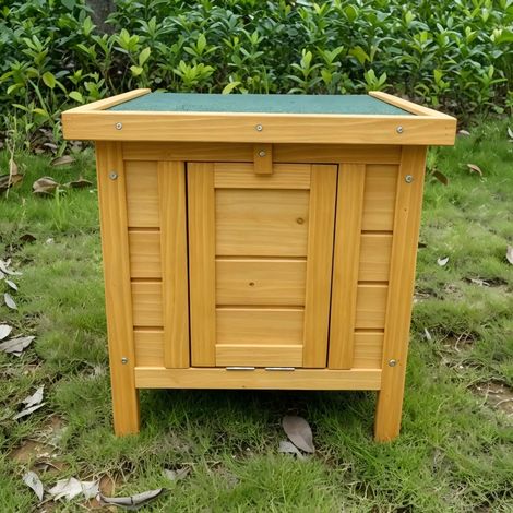 Nichoir cube en bois de pin 42x52x43,5 cm - Abri polyvalent pour animaux (1/5)