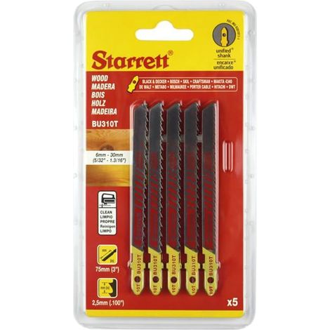 Bu310T-5 Wood Cutting Jigsaw Blades Pack Of 5 (1/5)