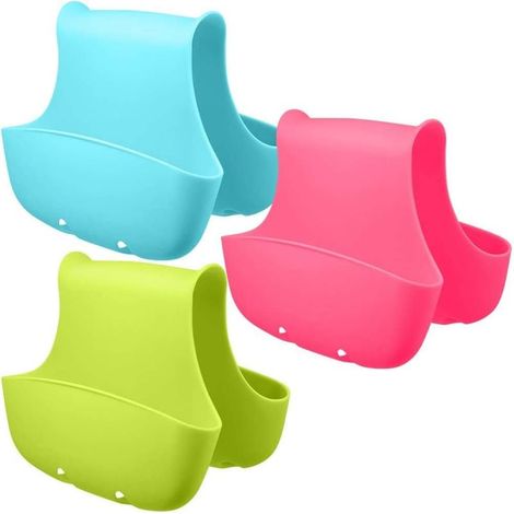 GDHZS- Ul3 Pcs Évier Selle Caddy Éponge De Cuisine Titulaire Porte-Drain De Savon Rack Suspendu Panier De Stockage Organisateur(bleu ciel vert clair rose) (1/5)
