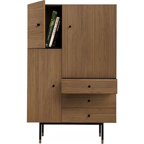 Vaisselier 3 Tiroirs & 3 Portes "Jugend" 140cm Noyer