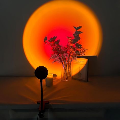 Veilleuse Sunset Lamp USB Lumière Ambiance Arc-en-Ciel et Coucher de Soleil pour Photo Fête (1/5)