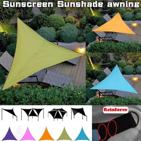 Wasserdichtes und sonnenbeständiges dreieckiges Sonnensegel für Garten, Terrasse, Pool, Camping und Picknick (1/5)