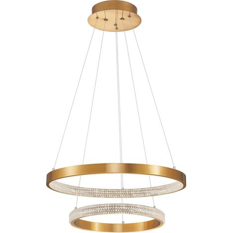 Merano Clara Plafonnier LED Intégré Laiton Doré Antique Aluminium LED 60W 3113Lm 3000K