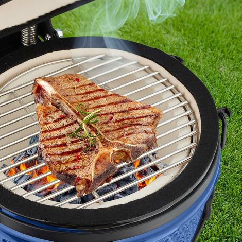 Griglia kamado in ceramica versatile per grigliare e cuocere al forno