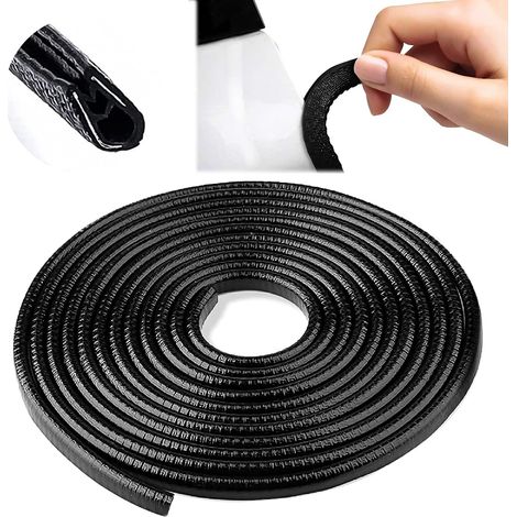 Protection Portiere Voiture 10M Joint Porte Voiture Portière de Voiture Protection Bord en Caoutchouc pour la Plupart des modèles (Noir) (1/5)