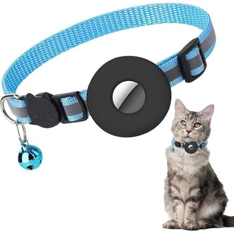 Collier pour chat pour,collier pour chat réfléchissant avec cloche et boucle de sécurité,étanche,compatible avec Apple Airtag (1/5)
