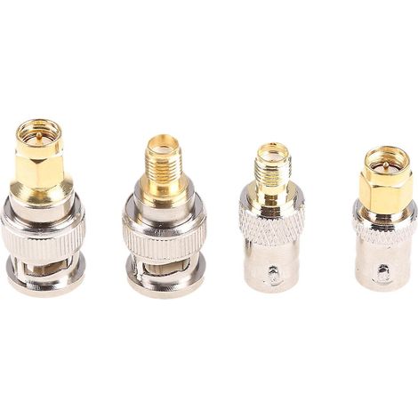 Lot de 4 adaptateurs coaxiaux RF SMA vers BNC pour radios portables, PC/LAN et télécommunications