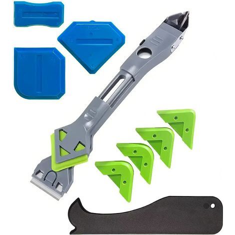 Silicone Removal Tool, Silicone Caulking Tools, 5 in 1 Sealant Removal Tools (Stainless Steel) Scraper, Caulking Finishing Tools, Suitable for Kitchen