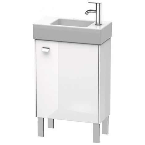 Duravit Meuble sous-lavabo Brioso 48,4 x 23,9 cm, 1 porte, 1 tablette en verre, pour lavabo Vero Air 072450, Couleur (avant/corps): Décor blanc lustré, poignée chromée - BR4431R1022