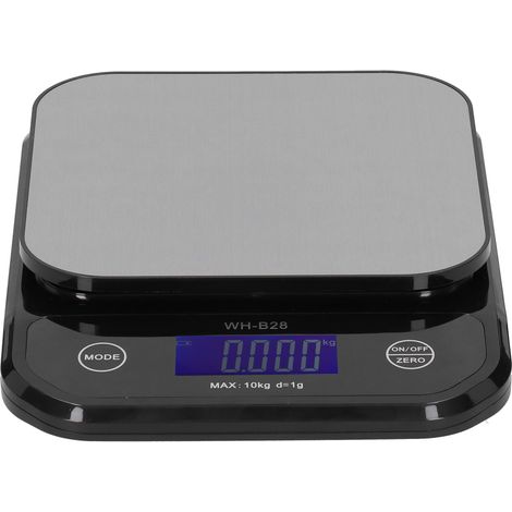 Balance électronique WHB28 10kg précision 1g, pèse-personne numérique LCD en acier inoxydable, usage polyvalent pour cuisine et laboratoire (1/5)