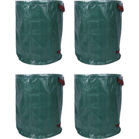 Paquet de 4 sacs à déchets de jardin réutilisables Sac à feuilles de jardin de grande capacité (1/5)