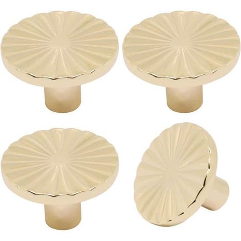 Boutons vintage pour armoires et tiroirs, poignées rondes en alliage de zinc pour buffets - 4 pièces - 30×30×20 mm - poignées plates en laiton pour tiroirs - poignées pour cuisine. (1/5)