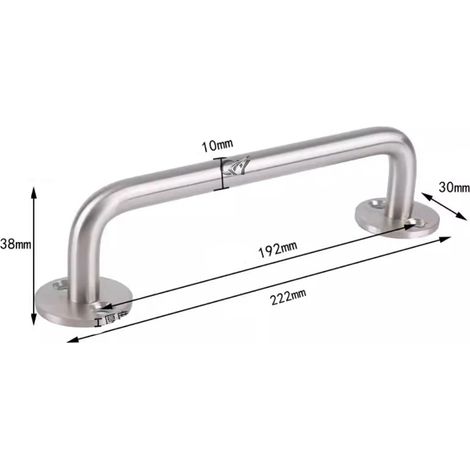 (10x192) Poignée de porte en acier inoxydable épais, poignée de tiroir/meuble en forme de U, double courbée, pleine, poignée apparente pour porte en bois (1/5)