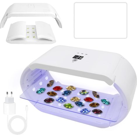 Lampe à Résines UV Double Face Lumière,Lampe UV 48W Pliable pour Résine à Séchage Rapide avec Affichage LED pour le Bricolage,Résine,Moules,Fabrication de Bijoux (1/5)