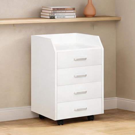 Meuble de rangement de bureau blanc 40 x 36 x 65 cm (1/5)