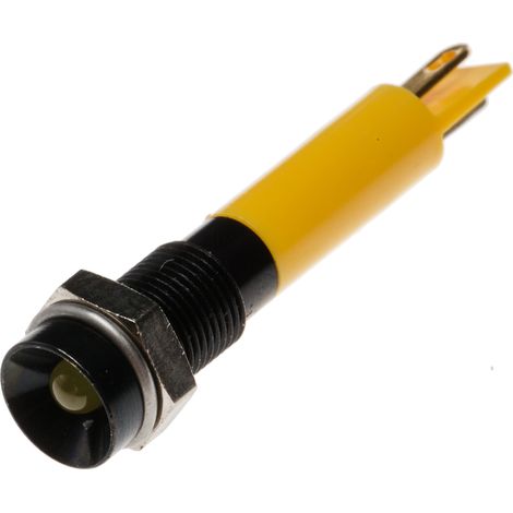 Voyant LED lumineux Jaune RS PRO, dia. 6mm, 12V c.c., taille de la lampe 3 mm ( Prix pour 1 )