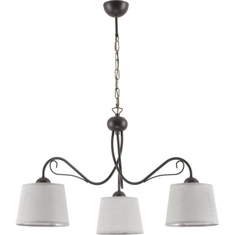 Lampada a sospensione retro 3 luci venge/grigio E27 Jupiter
