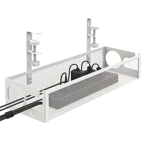 Bandeja organizadora de cables, diseño ajustable, construcción de acero resistente, color blanco. (1/2)