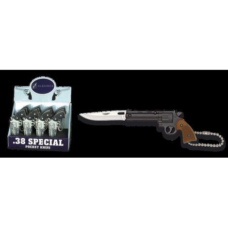 Couteau porte-clés Albainox revolver aluminium inox 5.5 cm