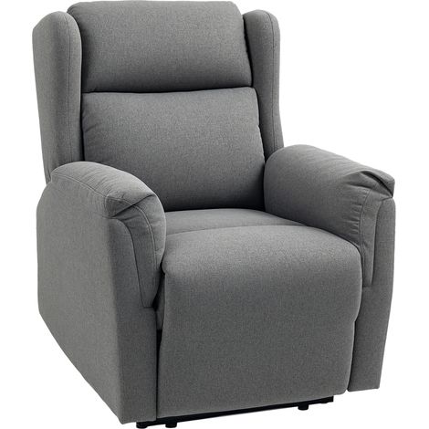 Fauteuil Relax TV inclinable jusqu'à 160°, suspension à ressorts ensachés, revêtement textile gris foncé (1/5)