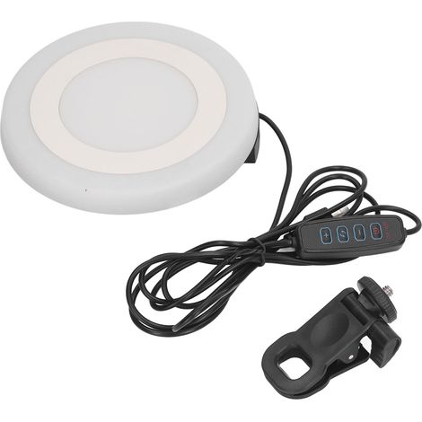 5,5-Zoll-LED-Flutlicht für Videokonferenzen, rund, 3 Modi, 10 Helligkeitsstufen, USB-Stromversorgung, RGB-Beleuchtung, Klemmleuchte für Desktop-PCs und Laptops (1/5)