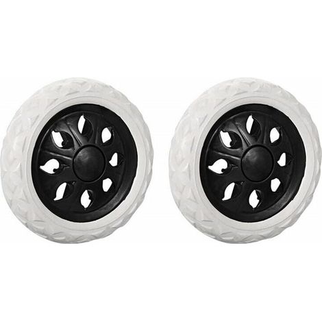 Lot de 2 roulettes de rechange pour chariot de courses en caoutchouc mousse (Noir, Roues chaudes) (1/4)