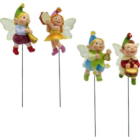 4 Stück Gartenstecker aus Kunstharz Kreative Rasenpflöcke