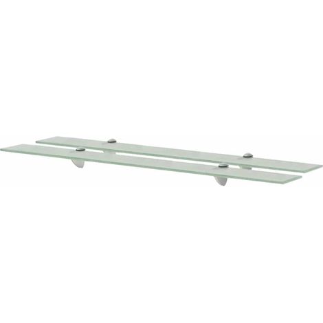 Floating Shelves 2 pcs Glass 90x10 cm 8 mm vidaXL