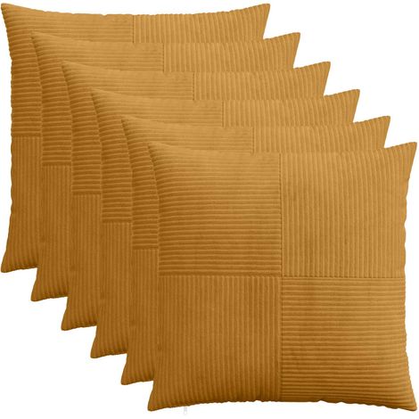 Kissenbezug 6 pcs ALMELO Gelb 60 x 60 cm Cord vidaXL (1/5)