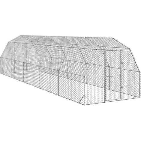 Hühnerstall 2,5x10x2,25 m Verzinkter Stahl