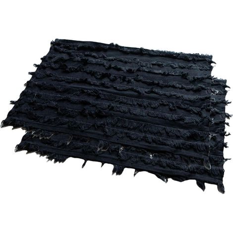 Lot de 2 sets de table en coton et lin, noirs. (1/5)