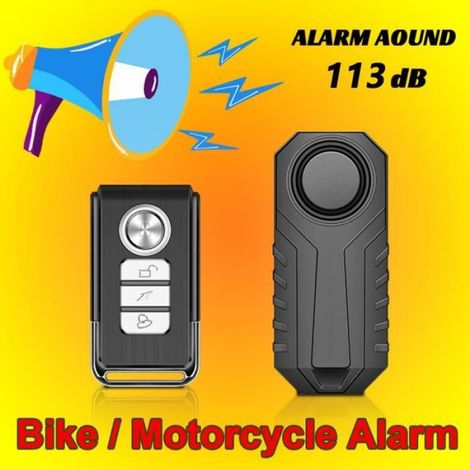 Alarme Anti Vol - Pour Moto Et Vélo Électrique - Détecteur De Vibrations - Étanche IP55 - Télécommande Sans Fil - 113 dB - Noir
