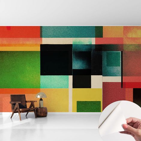 Selbstklebend Tapete modern Wohnzimmer - Wanddekoration - einfach anzubringen Geometrische Abstraktion 416x254 cm (1/5)