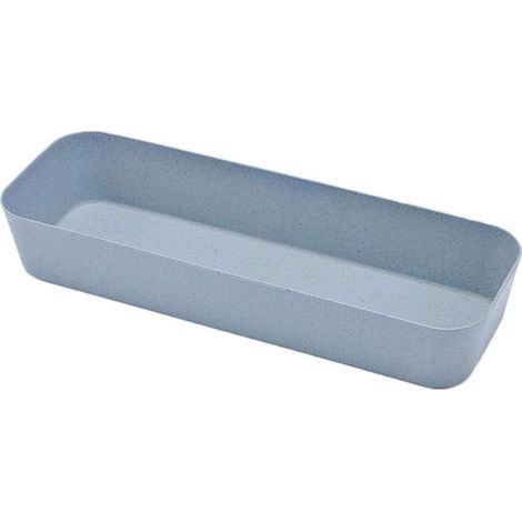 Bandeja compacta de plástico para cubiertos, para cajones de cocina, de forma oblonga y estrecha, para guardar y organizar los cubiertos, fabricada en plástico resistente. (1/5)