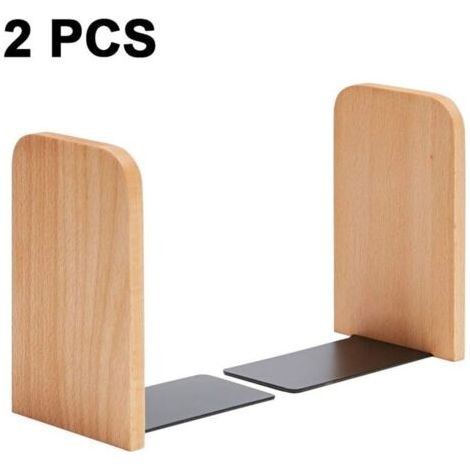 Pair 2 Pièces simples en Bois serre-Livres, épaissi Étagères de livres, serre-Livres en bois Massif, pour les Étudiants, une Tête ronde / carrée Tête(Vierkantkopf de Hêtre)