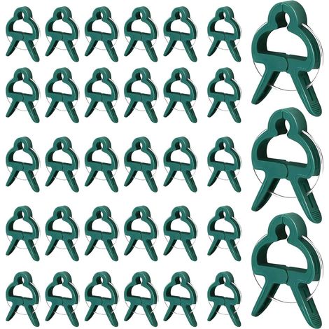 100 Clips De Fixation - Attache Plante - Support Tuteur - Pour Tomates Concombres Rosiers - Vert - 7,6x10,2cm