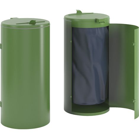 VAR, Collecteur de déchets en tôle d'acier, capacité 120 l, (1/5)