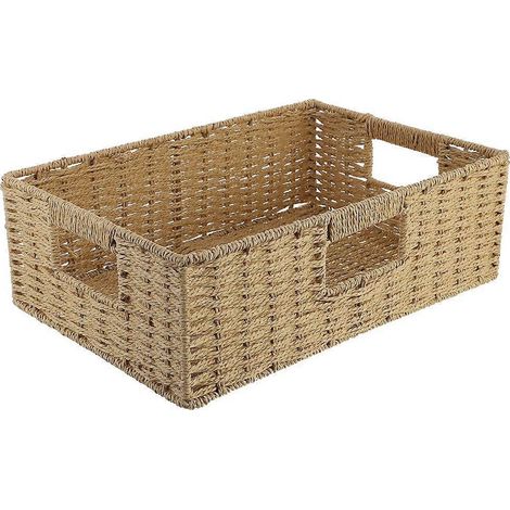 Panier de rangement tressé en rotin (1 pièce) (1/4)