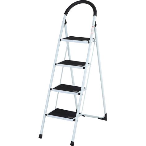 Scala Scaletta Pieghevole 4 Gradini Antiscivolo Sgabello Scaletto Acciaio 150kg (1/5)