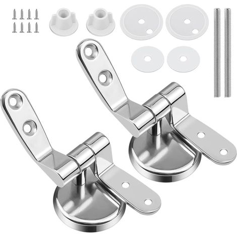 Toilet seat hinge fixings, replacement toilet seat hinge with screws and nuts, 1 pair MUMU (1/4)