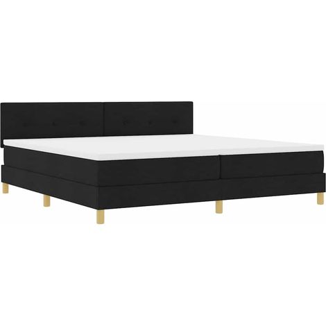 Cama tipo Box Spring con cojín Manual Negro 200 x 200 cm tela vidaXL (1/5)