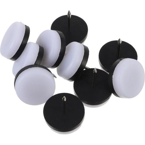 Patins à Antidérapants Ronds pour Meubles, 40 Pièces Nylon et Métal, Couleur Blanche, Protection du Sol en Bois, pour Pieds de Table Chaise (1/5)