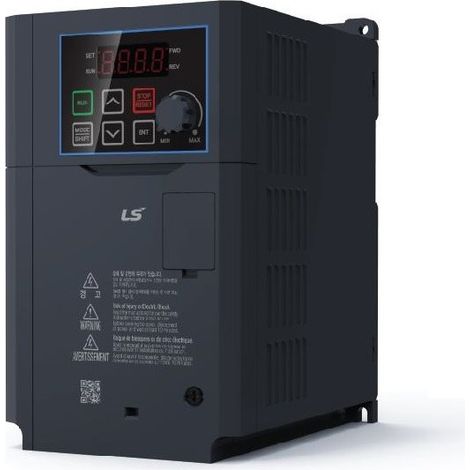 Convertitore di frequenza serie LSIS G100. Ingresso 3x400 V CA, uscita 3x400 V CA. Potenza 0,4 kW LV0004G100-4EOFN
