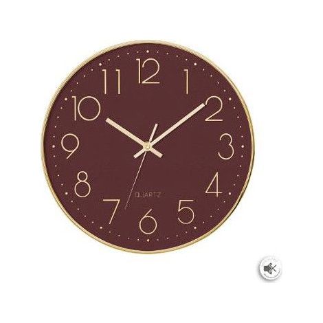 Horloge murale - D 30,5 cm - 3D Gold - Rouge - Livraison gratuite (1/2)