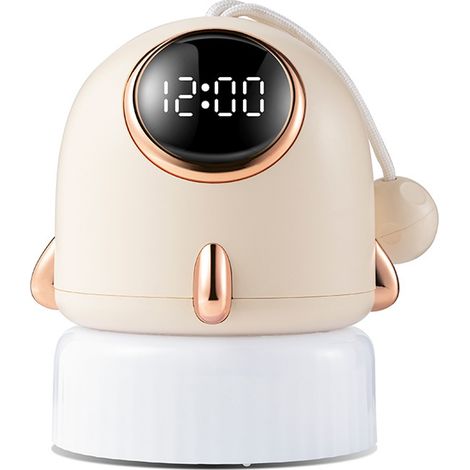 Petite fusée portable à projection d'étoiles, veilleuse multifonctionnelle, beige (1/5)