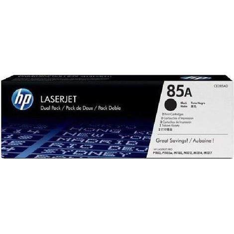HP 85A 2 Pack Black Original LaserJet Toner Cartridges Cartuccia Toner 2 pz Originale (1/5)