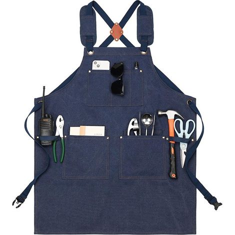 Tablier de magasin, outil réglable, accessoires de cuisine, imperméable  Tablier d'atelier résistant à l'eau avec poches croisées dans le dos – pour homme et femme, charpentier, menuisier (1/5)