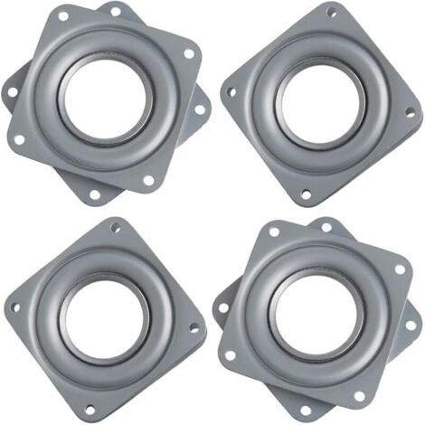 4 Pieces Square Rotating Bearings, Square Turntable Bearing Rotating Swivel Plate, Lazy Swivel Plate, Bearing Swivel Plate for Table TV Chair Sofa Chair (Silver (1/5)